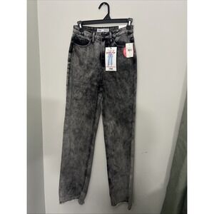 Y mi Jeans Dream Authentic Denim Size 5 /27 Black Acid Wash NWT 90's Full Length